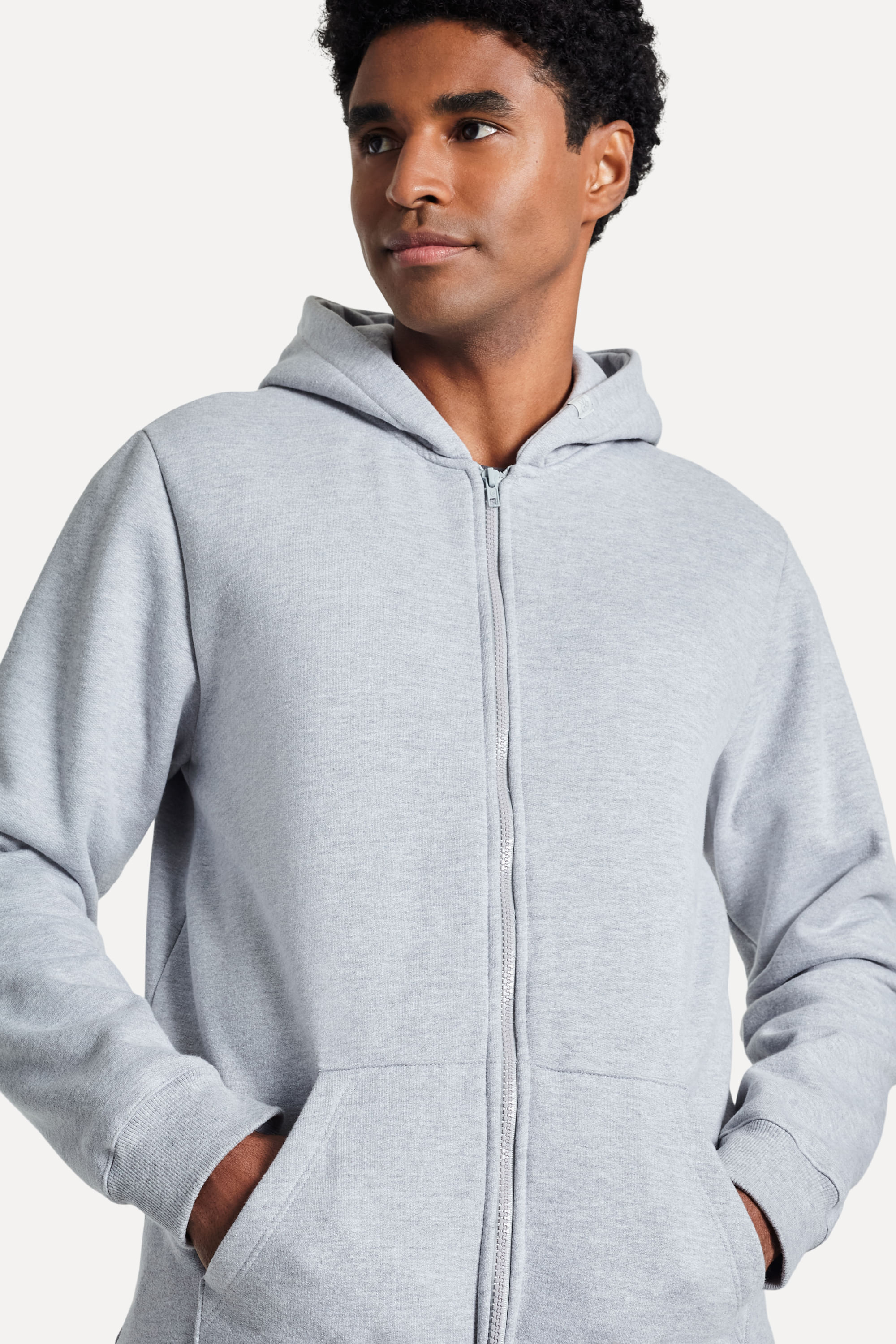 Jaqueta Moletom Com Zíper Masculina Jaqueta Cinza Masculina