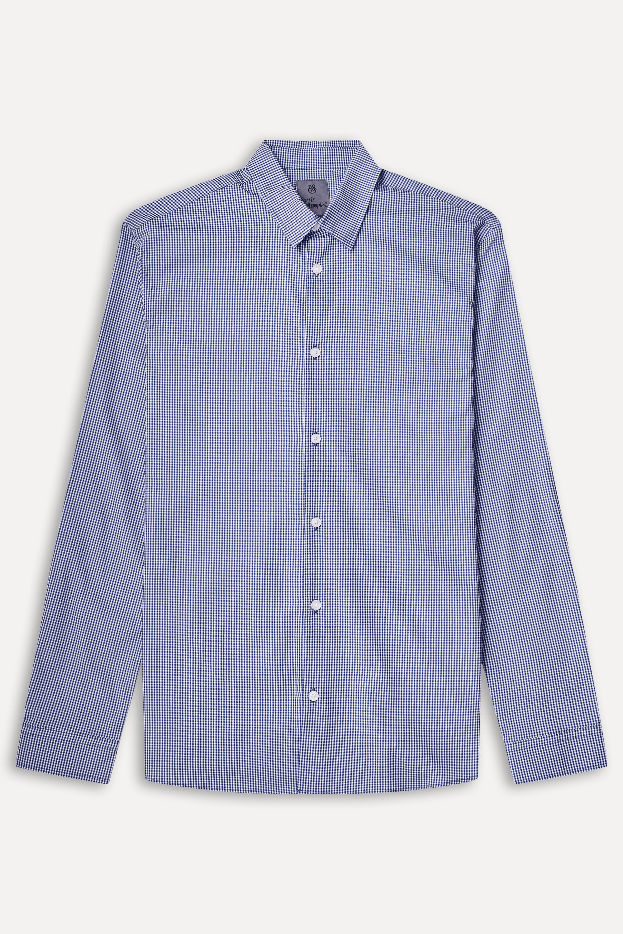 Camisa-Xadrez-Masculina-Tricoline-Neo-Manga-Longa-Azul-Marinho-P-06