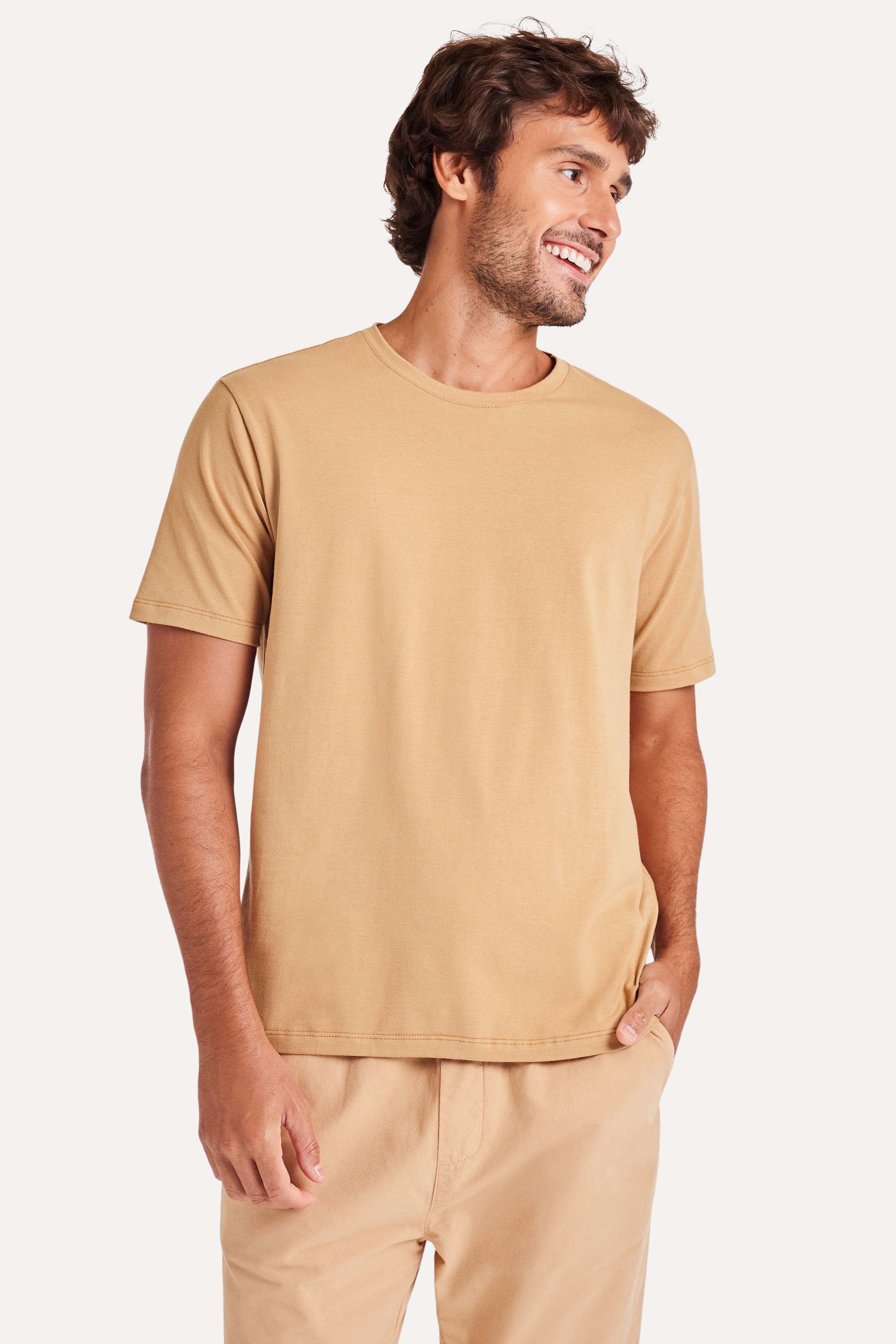Camiseta-Basica-Masculina-Simples---Manga-Curta-Palha-PP-01