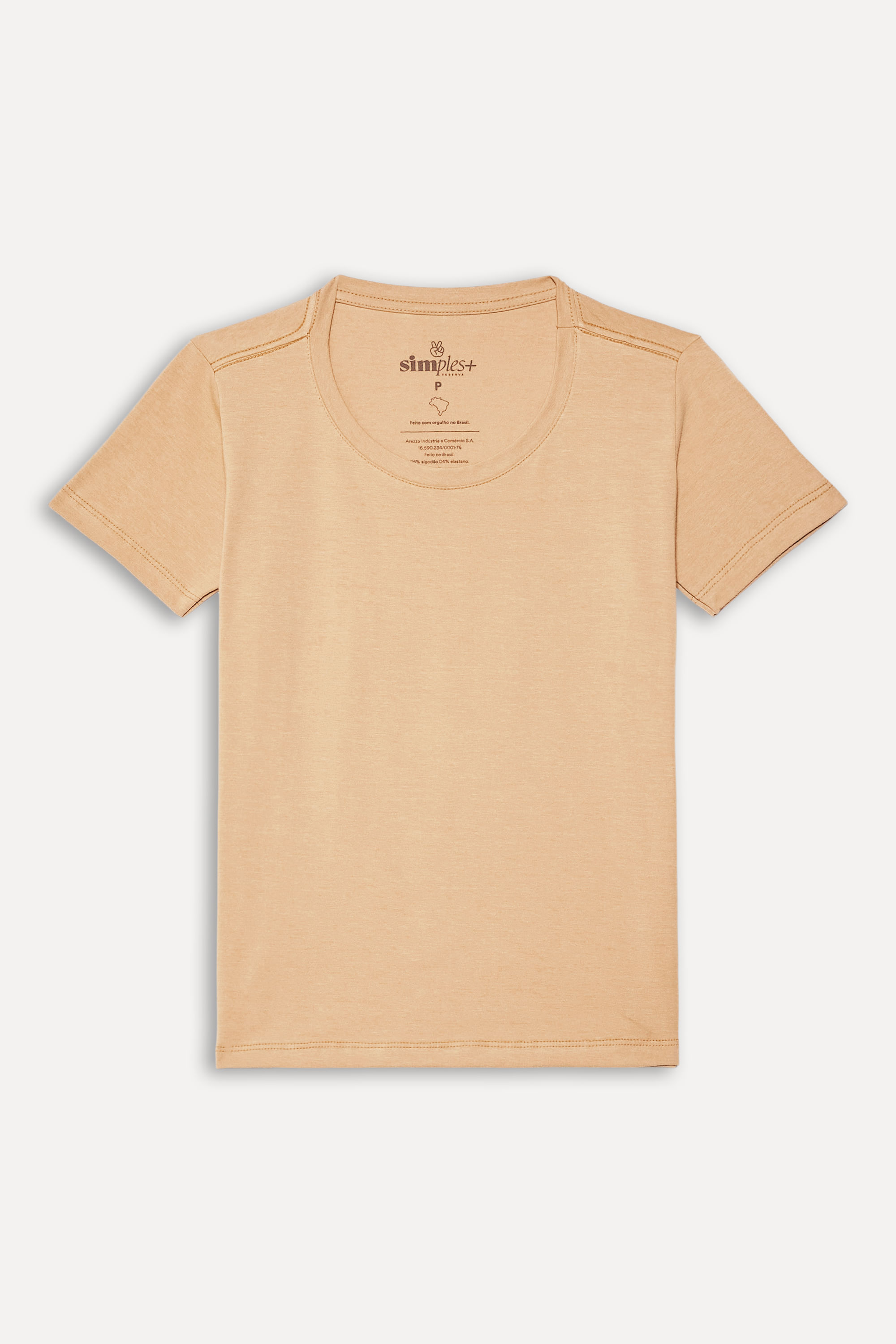 Camiseta-Basica-Feminina-Simples---de-Manga-Curta-Palha-PP-06
