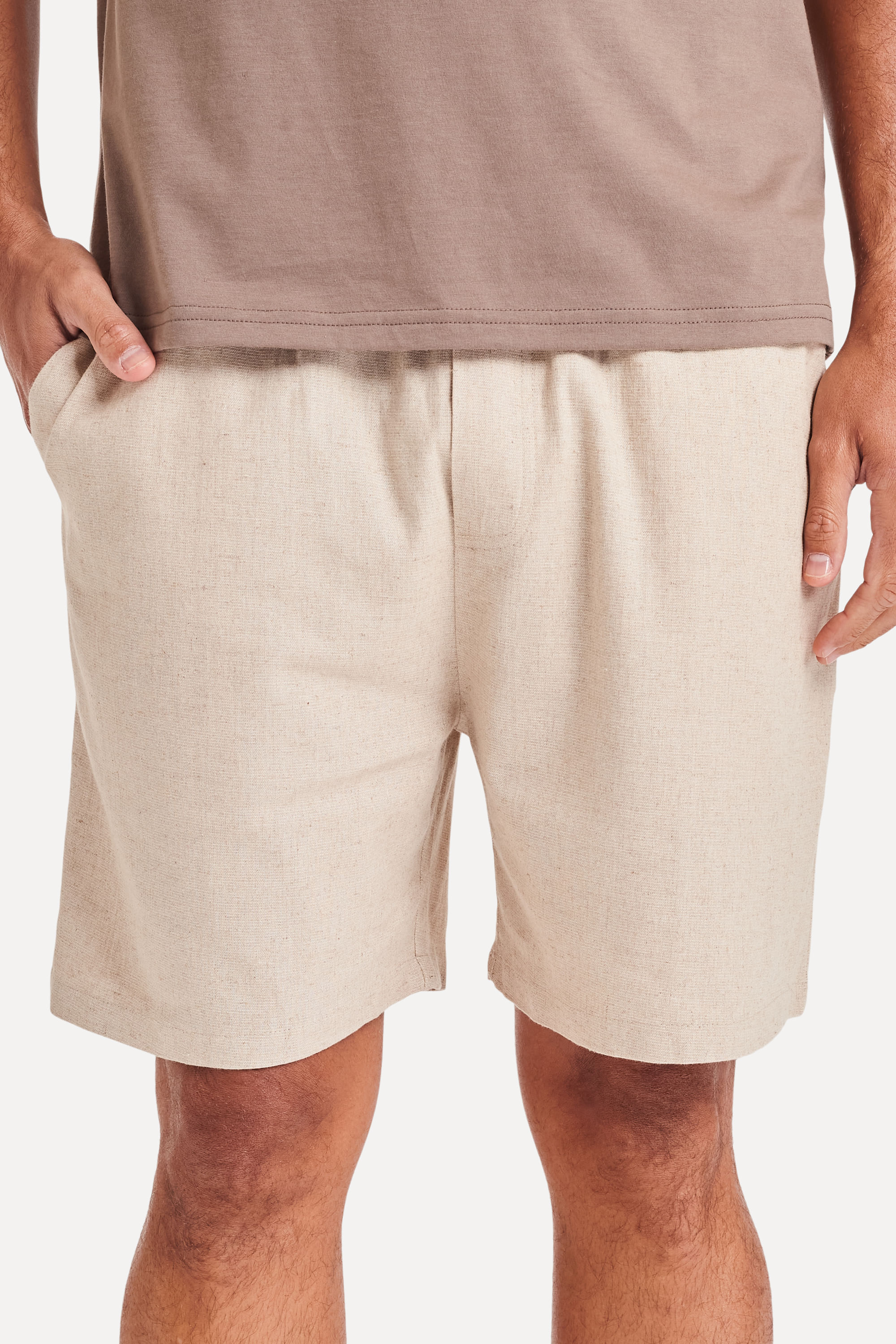 Bermuda-de-Linho-Masculina-Simples-com-Elastico-Palha-GG-01
