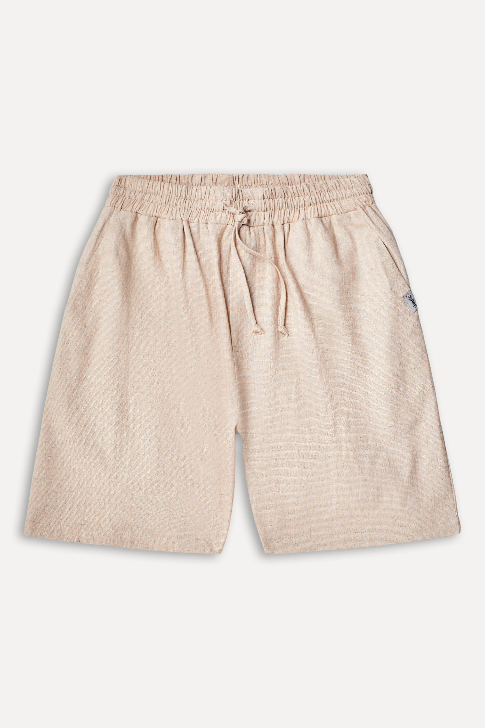 Bermuda-de-Linho-Masculina-Simples-com-Elastico-Palha-GG-06