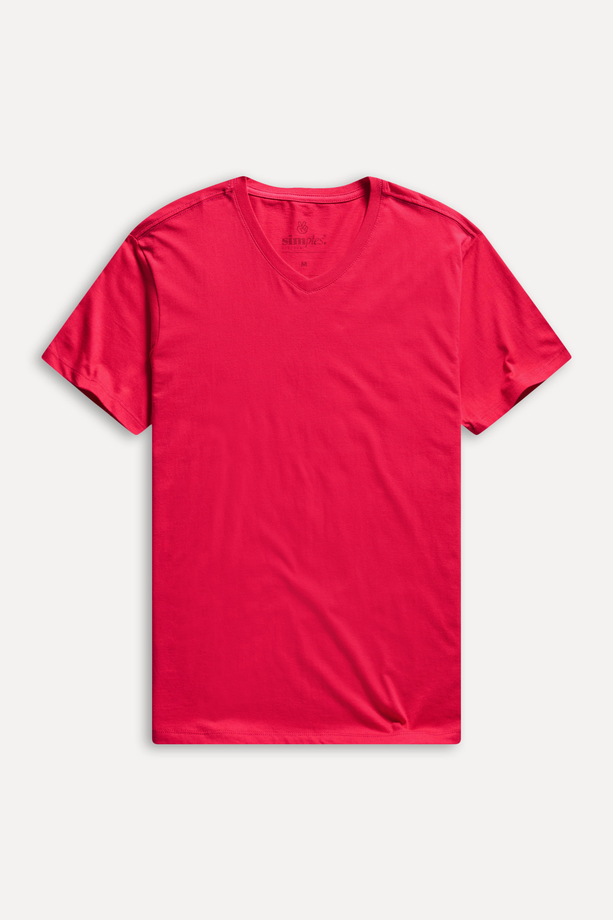 Camiseta-Basica-Masculina-Simples-Gola-V-Manga-Curta-Rosa-Pink-P-06
