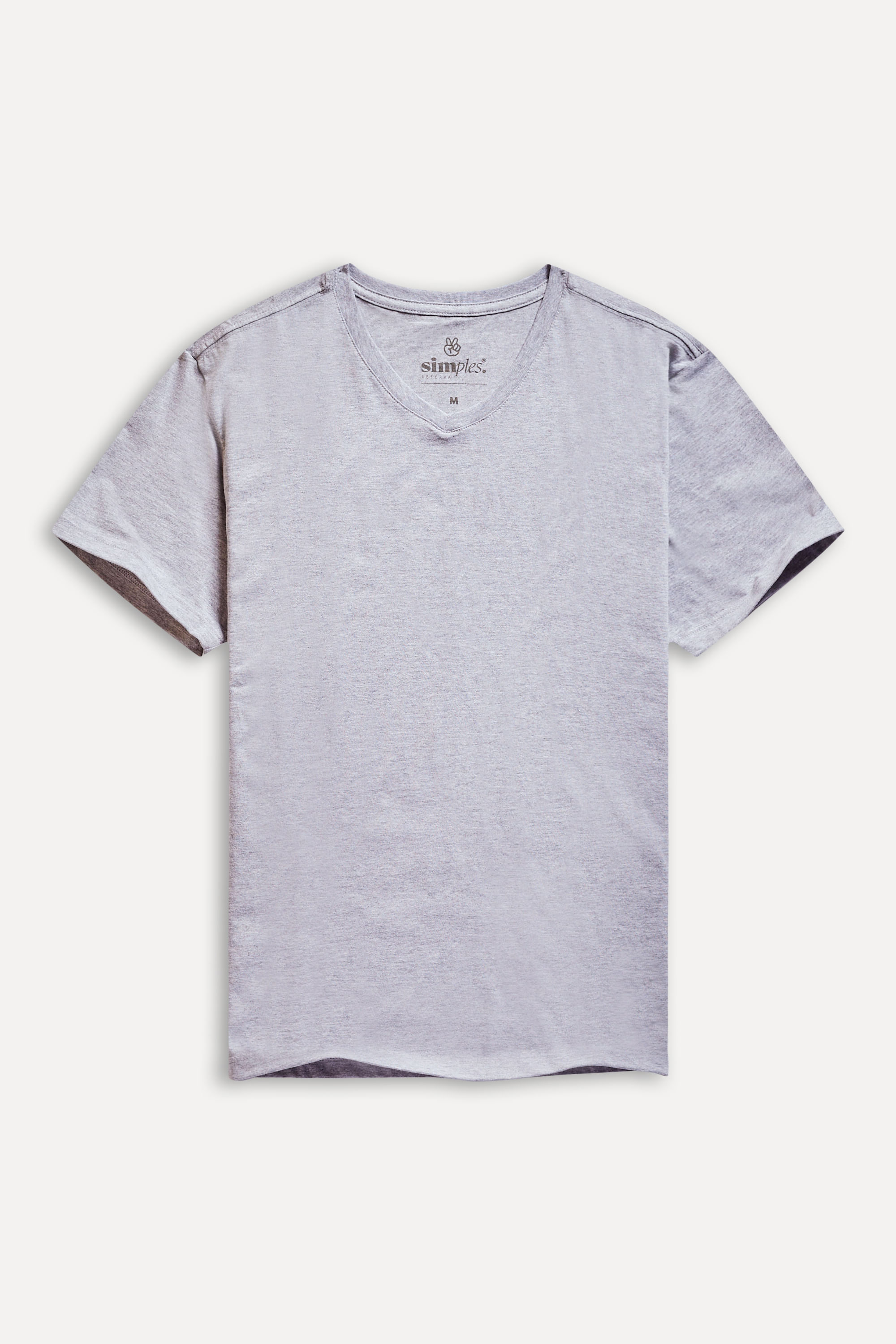Camiseta-Basica-Masculina-Simples-Gola-V-Manga-Curta-Cinza-Mescla-PP-07