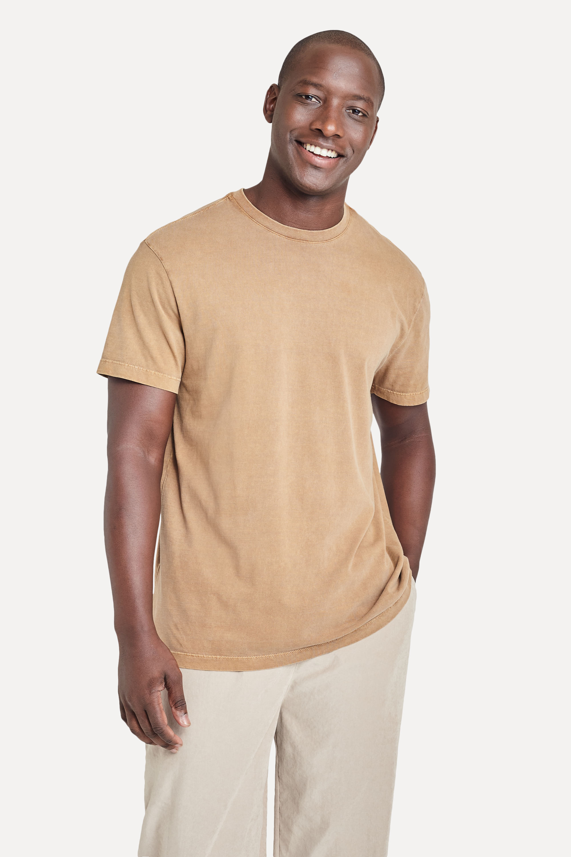 Camiseta-Estonada-Masculina-Simples-Manga-Curta-Camel-PP-01