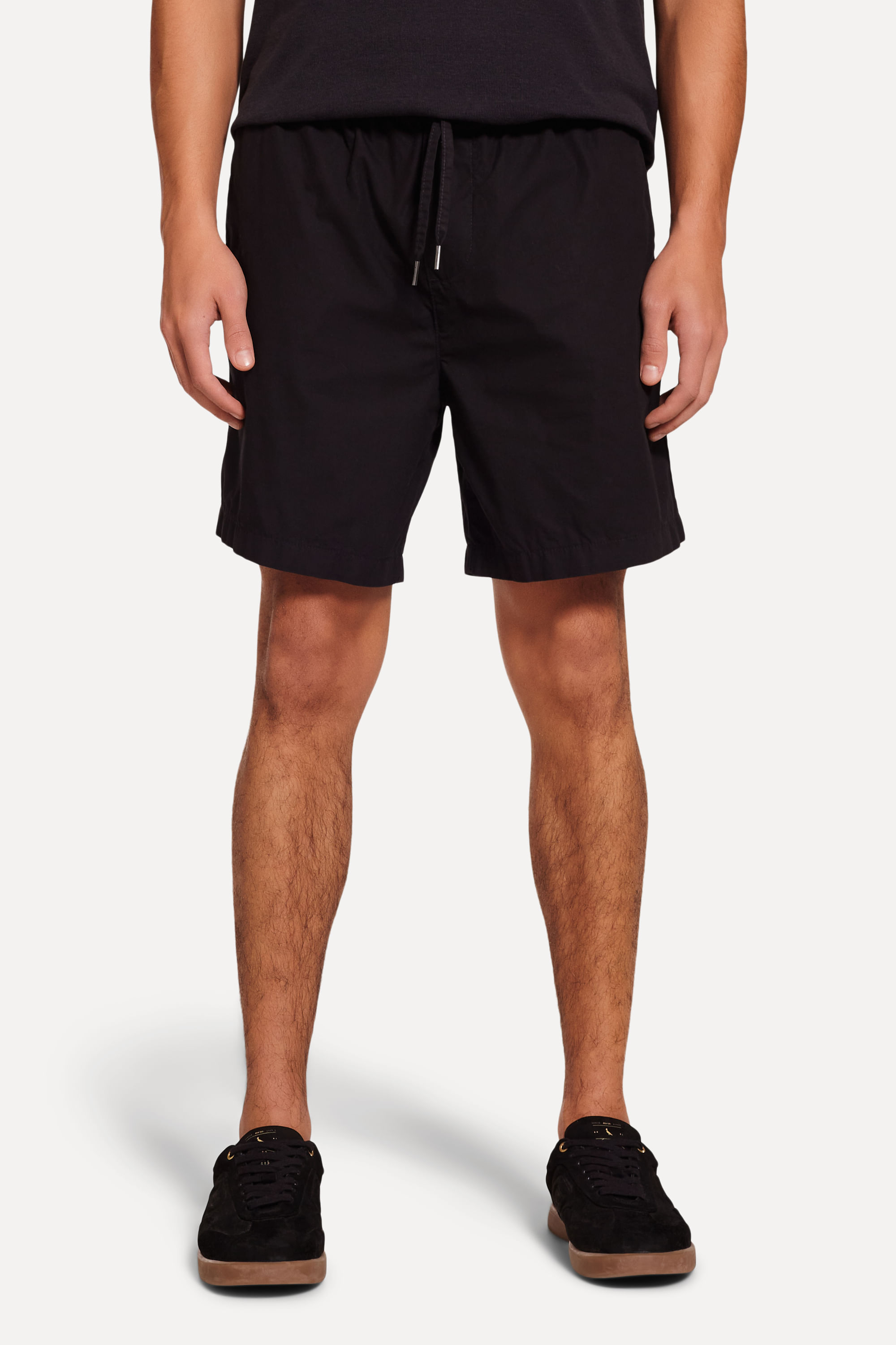 Bermuda-de-Sarja-Masculina-com-Elastico-Preto-M-01