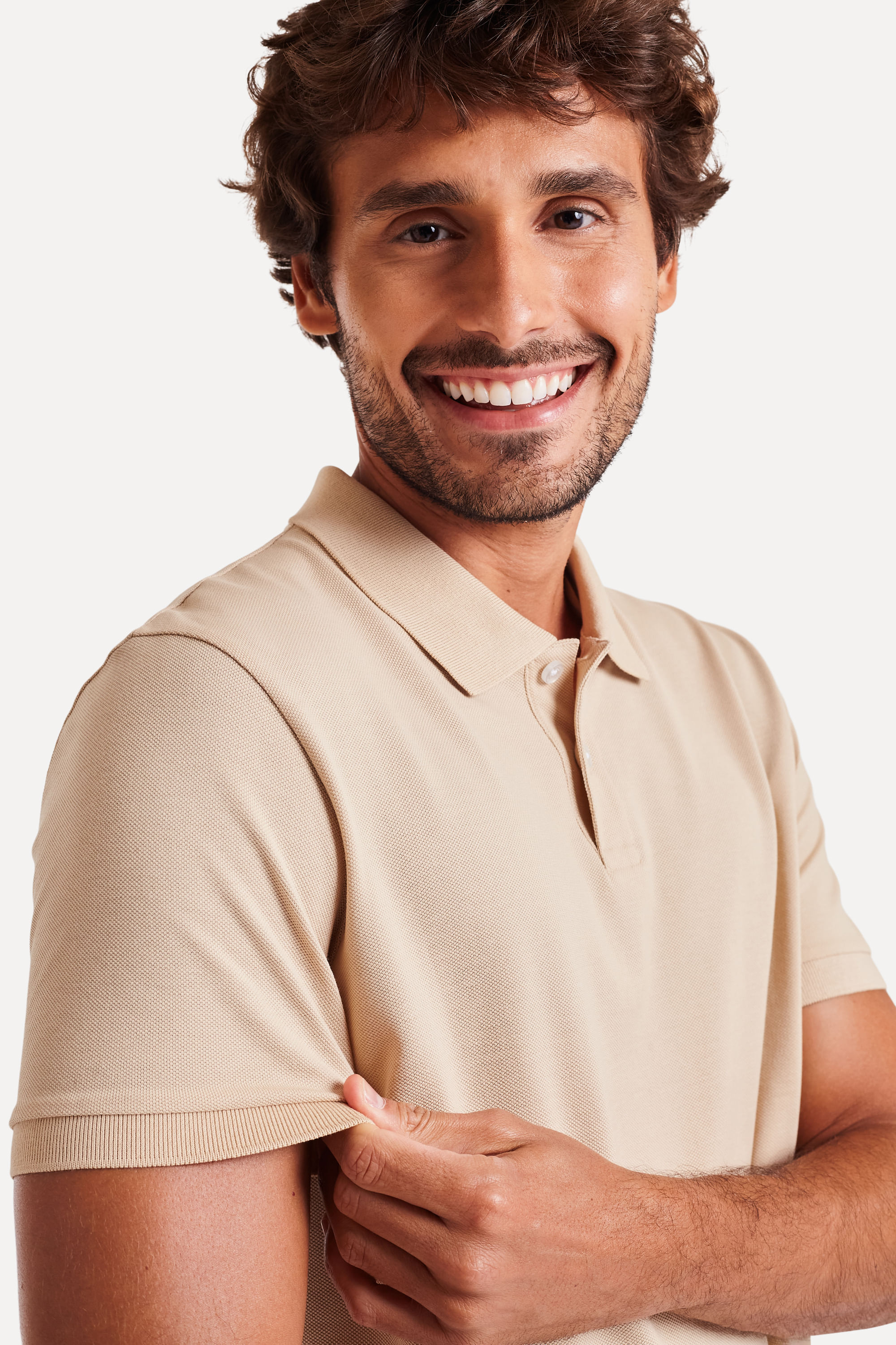 Polo-Basica-Masculina-Piquet-Algodao-Peruano-Palha-PP-04