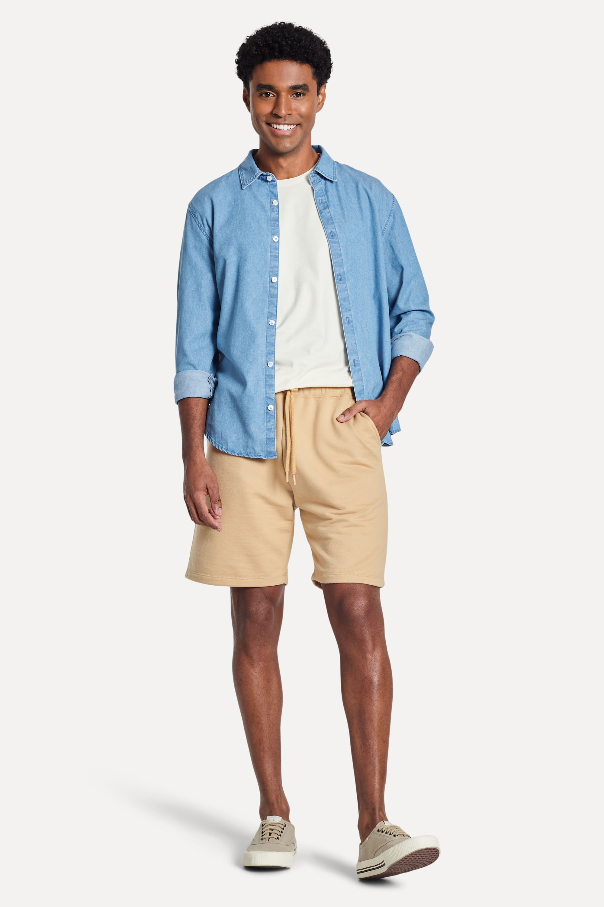 Bermuda-Moletom-Masculina-Simples-com-Elastico-Palha-PP-05